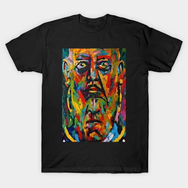 Aleister Crowley The Great Beast of Thelema painted in a Surrealist and Impressionist style T-Shirt by hclara23